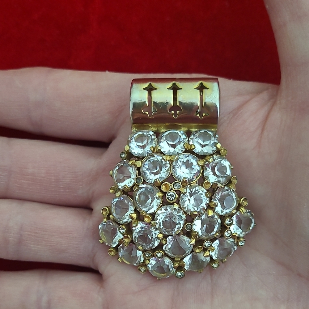 Vintage Rhinestone Dress Or Fur Clip - Picture 14 of 16